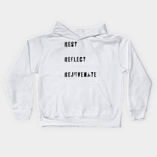 Rest, Recharge, Revive: Self-Care Delights for Mind and Machine Kids Hoodie